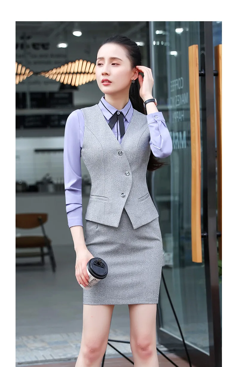 IZICFLY стиль офисная одежда Униформа женские костюмы топы жилет jupe femme деловой костюм с юбкой рабочая одежда красный 4XL