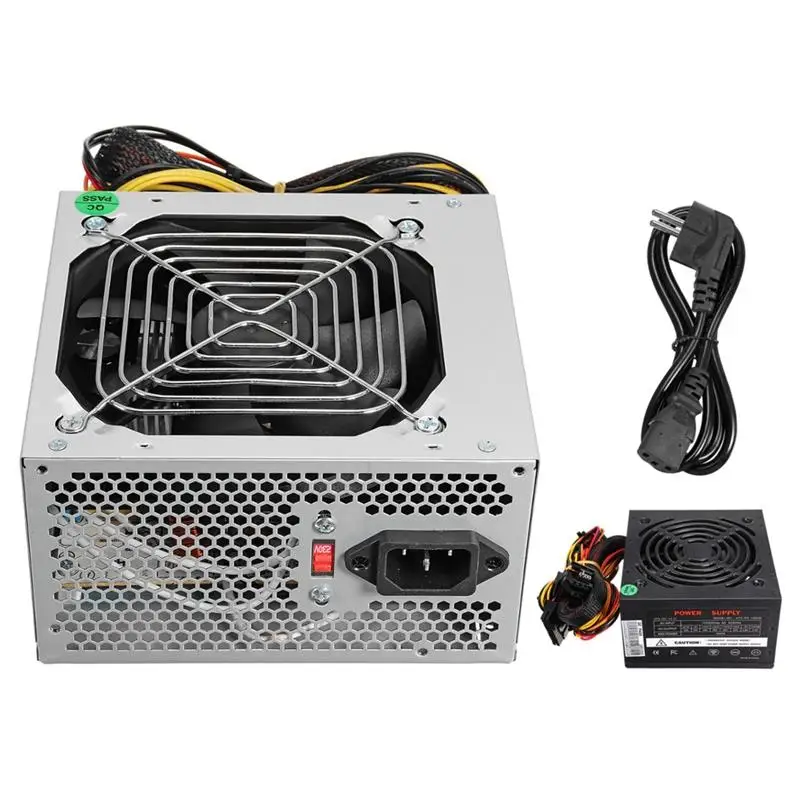 Max 1000W Atx источник питания тихий вентилятор подходит для Intel, подходит для AMD Pc Psu Pc компьютер Шахтер Eu Plug