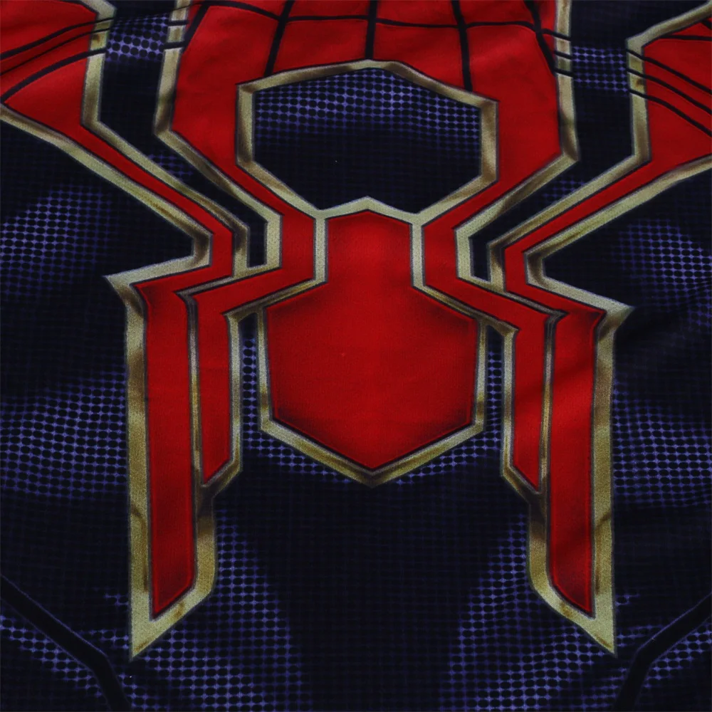 2018 Мстители Бесконечная война Spidermam футболки с коротким рукавом Косплей Костюм Человек-паук супергерой 3D Спорт Хэллоуин Вечерние