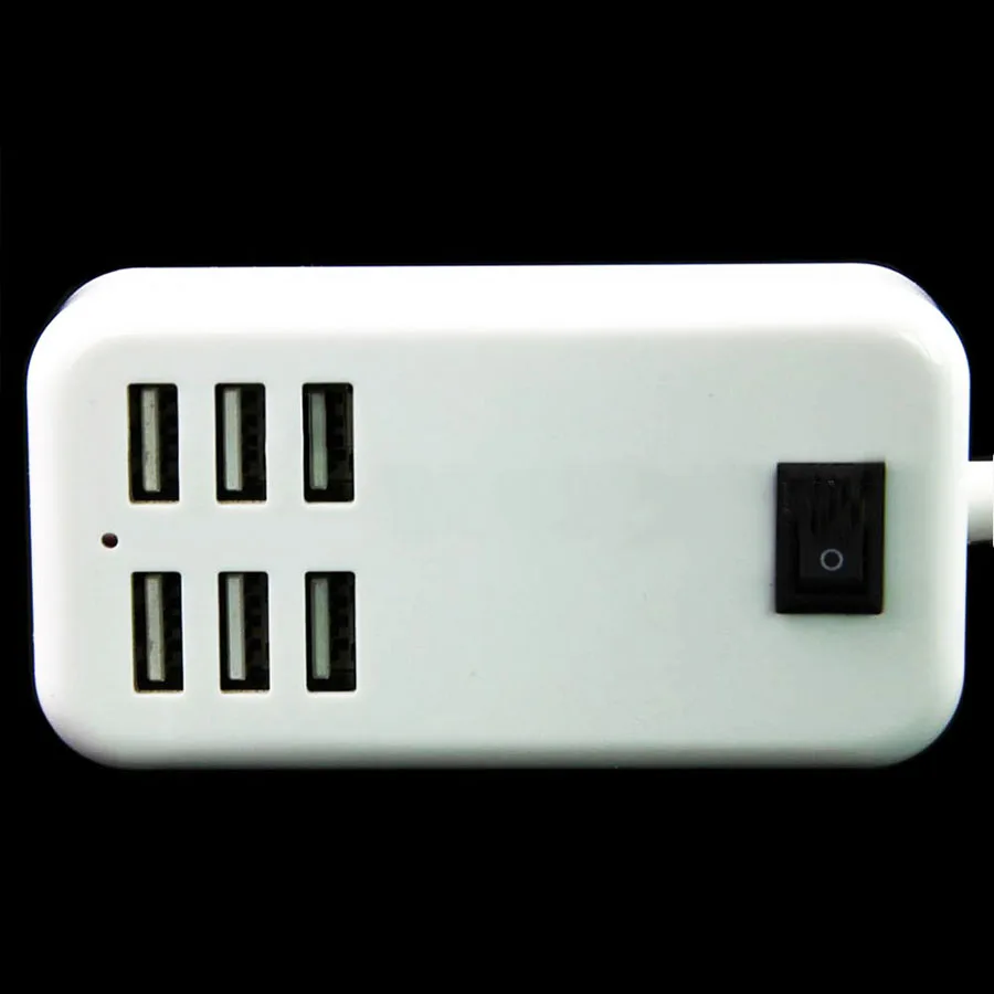 Robotsky вилка европейского и американского 6 Порты несколько стены USB Зарядное устройство 5V 6A Smart адаптер мобильного телефона для передачи данных и зарядки устройства для iPhone iPad