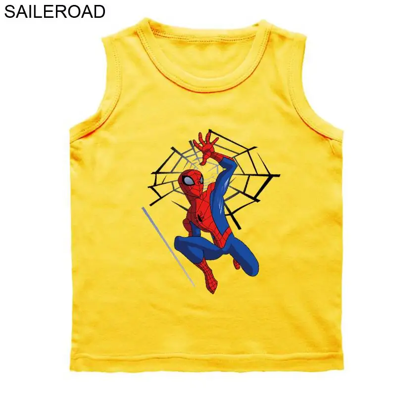 yellow SAILEROAD/жилет с рисунком для маленьких мальчиков от 1 до 13 лет Милый хлопковый жилет для маленьких мальчиков на лето, детский жилет, одежда, 10 цветов - Цвет: yellow