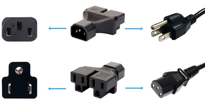 Америка 16A CE медь IEC320 C14 до 2L5-15R бесперебойник для компьютера PDU мощность Rewirable разъем США преобразования гнездо адаптер разъем