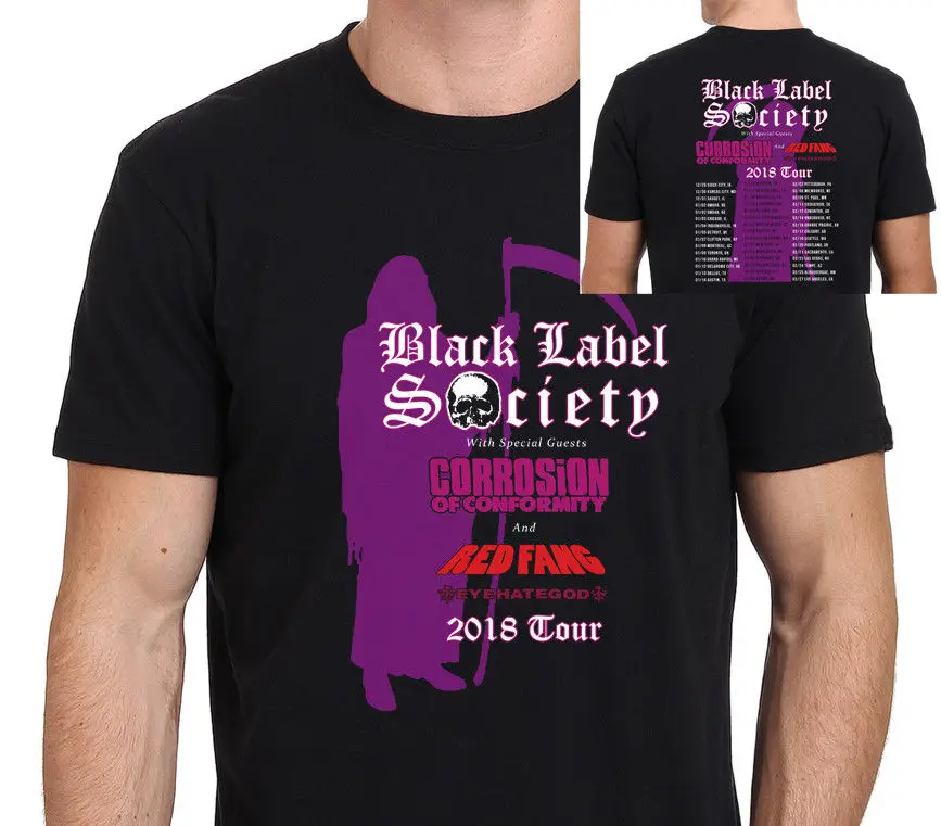 Новый черный Label Society Zakk Wylde TOUR 2018 Мужская Черная Футболка размер S-to-XXL