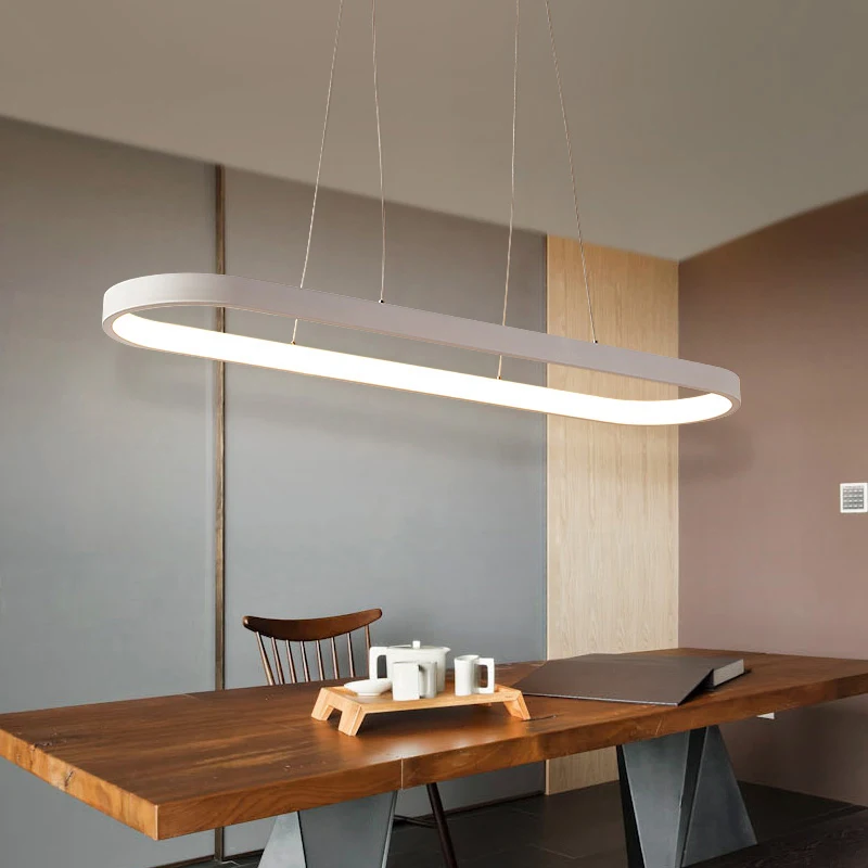 

New Modern Led Pendant Chandelier Light For Dining Room Bar Kitchen Room Oval Shape White Pendant Led Chandelier Lamp Fixture