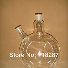 5000 мл, 24/29, 2-образным вырезом, с плоским дном, Стекло фляга, 5L, два горлышка, неделю в целом в зеленой стены, лабораторная стеклянная колба