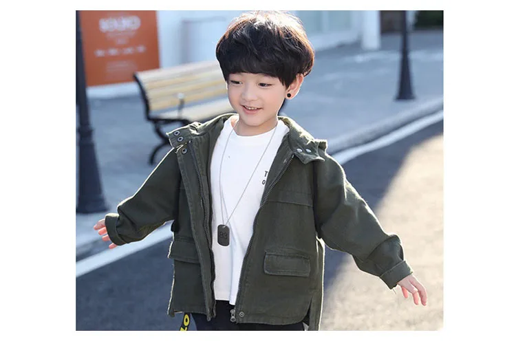 black green children hooded denim long coats for teenage boys outerwear tops kids autumn long sleeve jackets clothing 8 10 12 Y  (17)