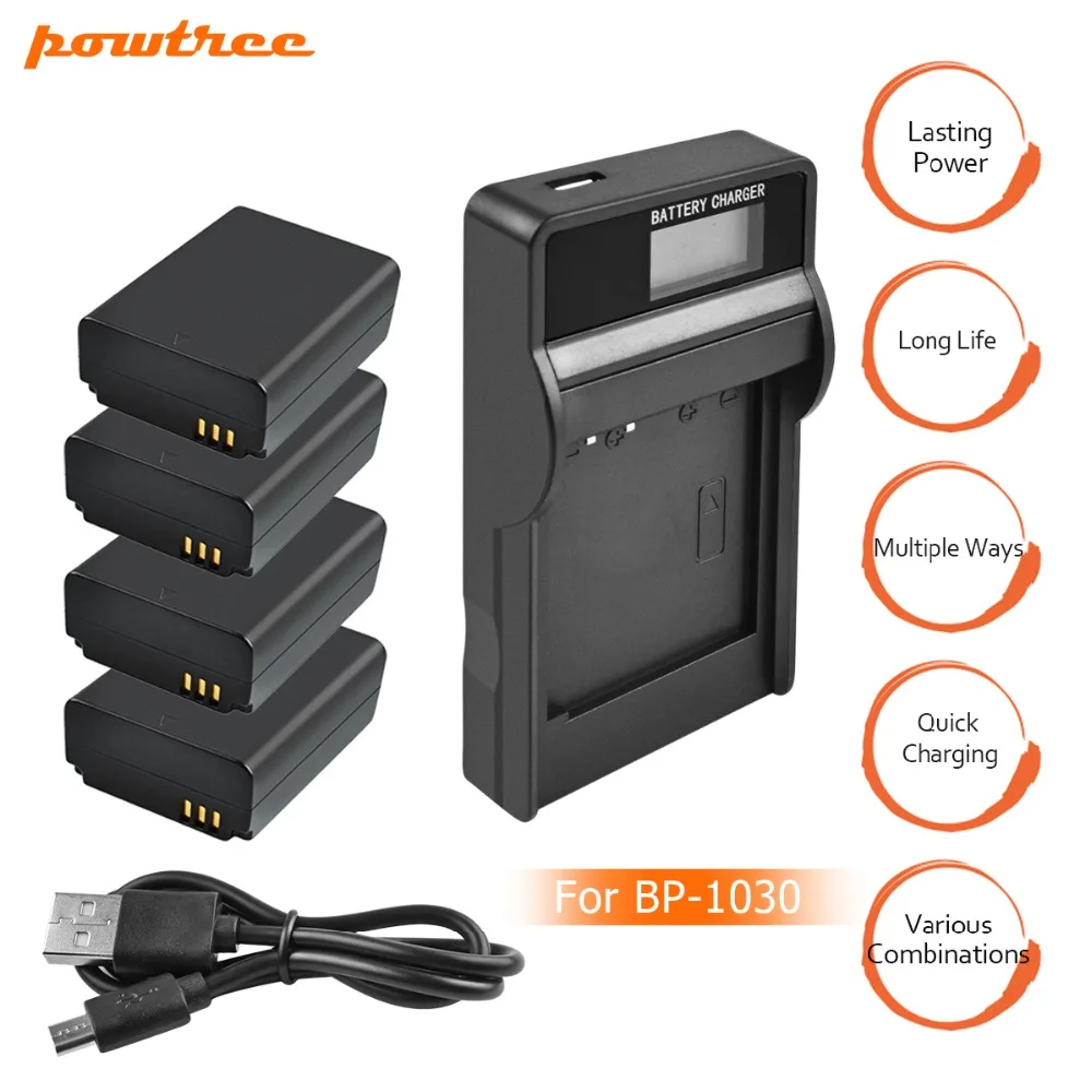 

4Packs 7.2V 1400mAh BP-1030 Li-ion camera Battery+1Port Battery charger with LED For SUMSANG NX200 NX210 NX1000 z1 L20