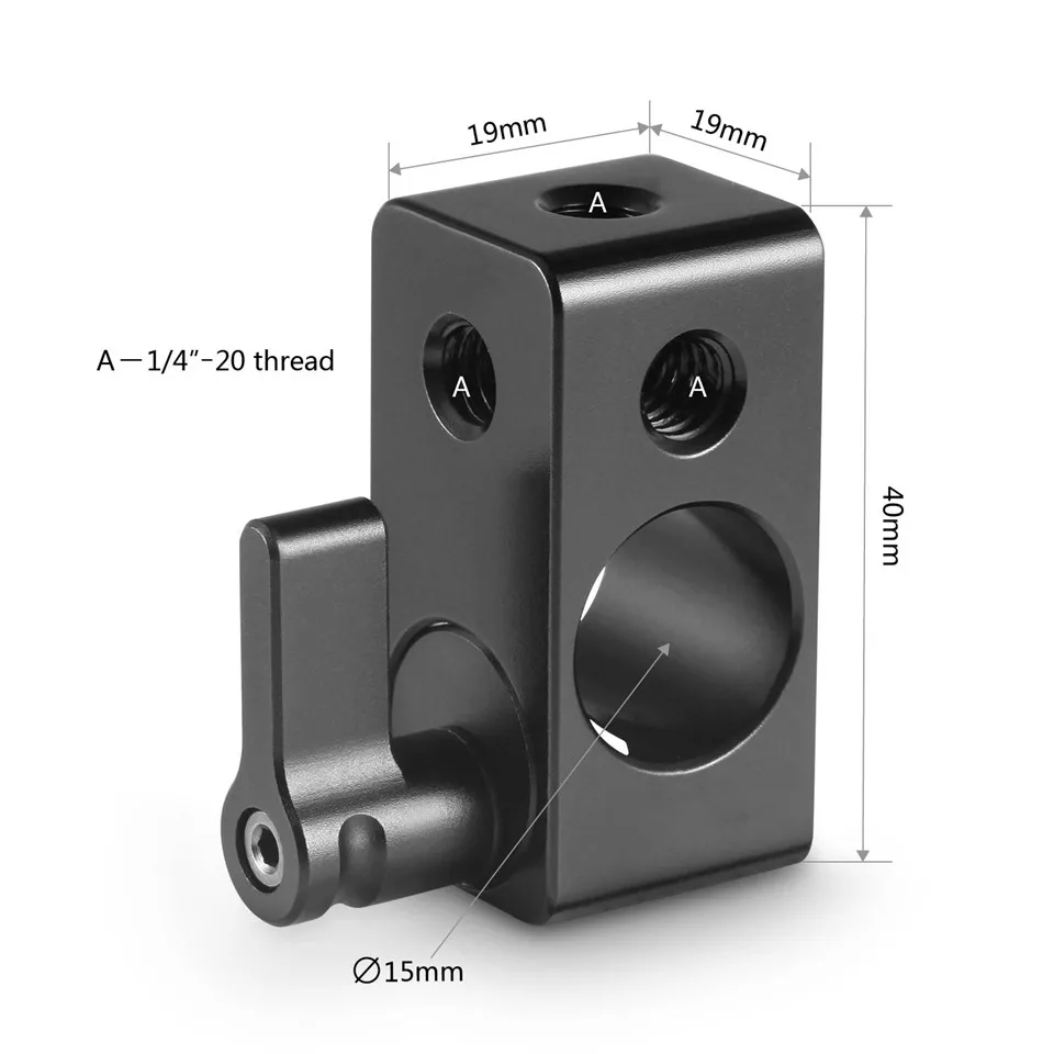 SmallRig одиночный 15 мм стержень зажим 15 мм рельсовый зажим соединитель Адаптер с 1/4-20 резьбой для 15 мм стержень Dslr Rig-843