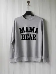 Sugarbaby Mama Bear/свитер с длинными рукавами; Модный джемпер с вырезом лодочкой; толстовка с мишкой; повседневные топы высокого качества