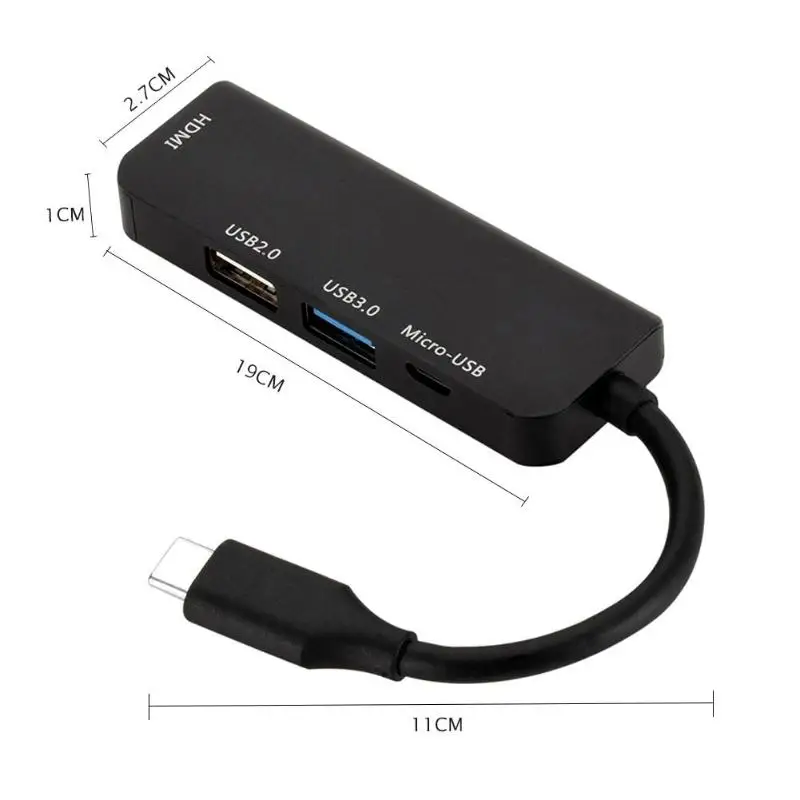 1080 P Тип-C USB концентратор до USB2.0/USB3.0/HDMI/Micro USB адаптер док-станция для USB-C концентраторы для ПК компьютера телефона с изображением из мультфильма