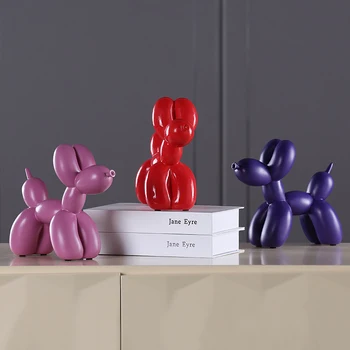 

1 Pcs Fashion Balloon Dog Ceramic Resin Crafts Sculpture Creative Gifts Modern Simple Home Decorations Statues 8 Colors Ornament
