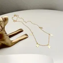 Индивидуальное женское короткое ожерелье, ожерелье из стерлингового серебра 925 пробы, ожерелье с кисточкой, Женские Ювелирные изделия, простые ожерелья