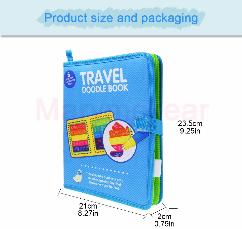 Reusable Magic Water Drawing Board Coloring Book& Water Doodle Pen Education Toys Gift for Children Painting Drawing Set Toys