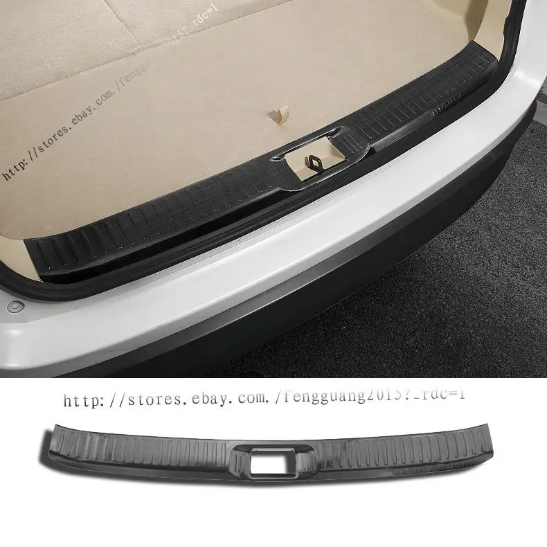 For Toyota Highlander 2015 17 Black Stainless Rear Bumper Sill Plate