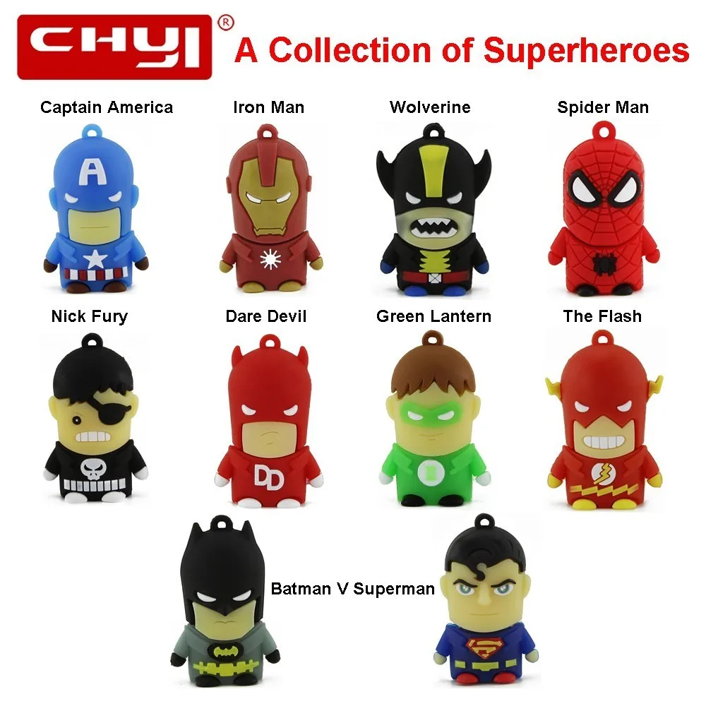 CHYI Super Hero 3 0 USB Флешка из натуральной Ёмкость 4ГБ 8ГБ 16ГБ 32ГБ 64ГБ Мстители Memory stick