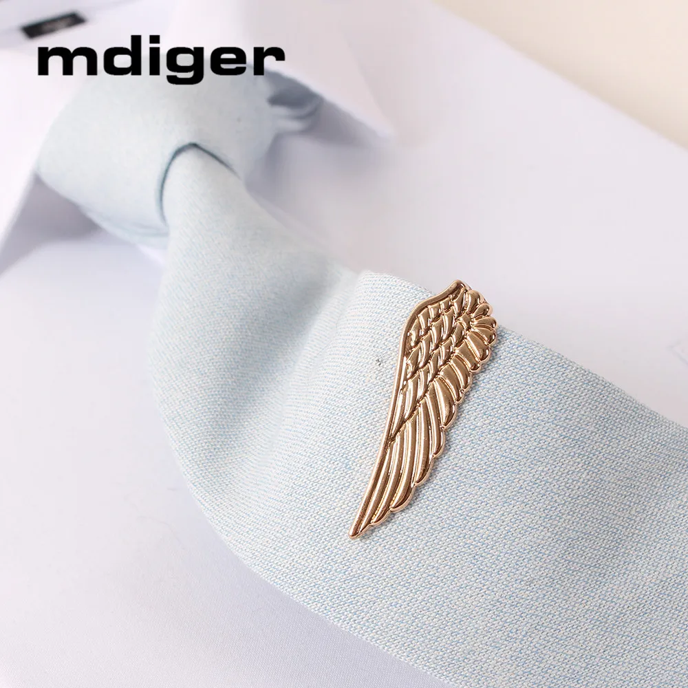 

Brand Fashion Mens Suit Wallet Clip Ties Clasp Pin Business Wings Shape Gold Alloy Plated Neckties Clip Ties For Wedding