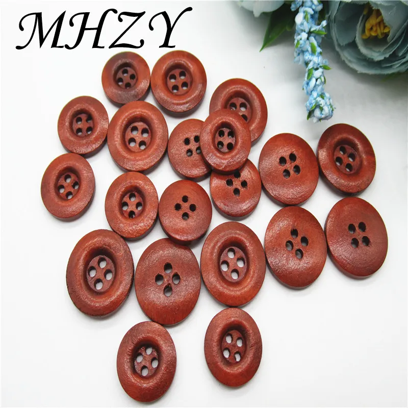 

30/40PCS 18/15mm brown coffee mix size for handmade wood buckle button craft DIY baby Sewing apparel accessories K55