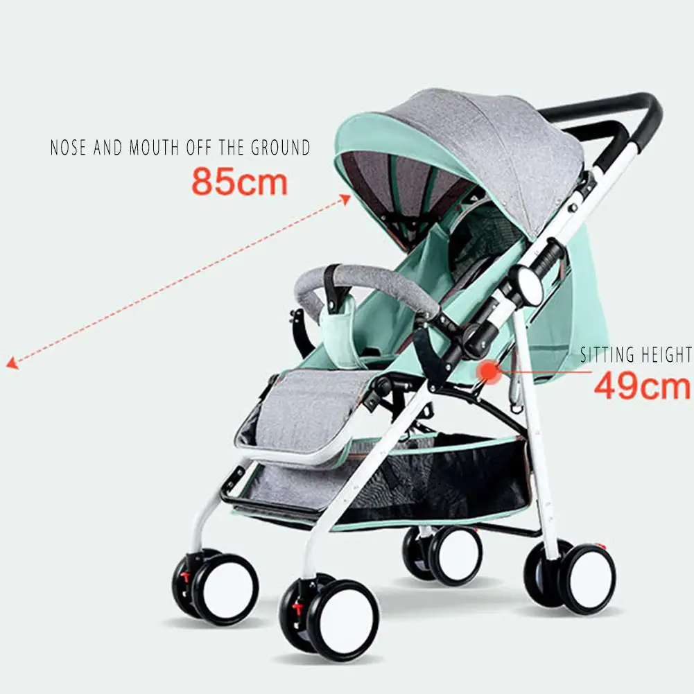 Kidlove Baby Infant Shock-proof Folding Stroller Ultra Light High Landscape Baby Stroller Carriage Baby Bassinet 0-3Y