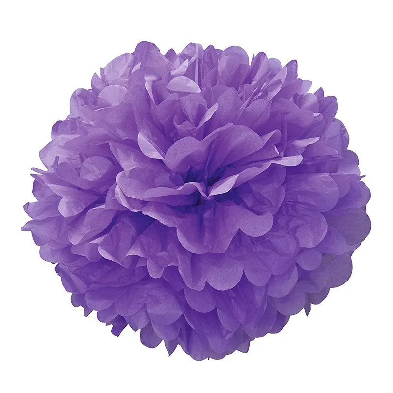 FENGRISE Pom Poms 1 шт. 30 см бумажные шарики из искусственных цветов Свадебные украшения вечерние товары для дома автомобильные декоративные - Цвет: Purple