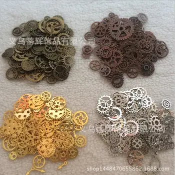 

Wholesale 50bags/lot 5kgs Popular Watch Parts STEAMPUNK CYBERPUNNK COGS GEARS DIY JEWELRY CRAFT Diy Accessories 60 patterns
