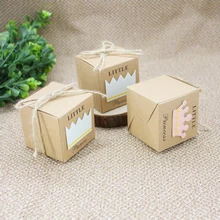 100pcs lot Prince Princess pattern Kraft Paper Wedding Party Favors Baby Shower Gift Candy Boxes Package
