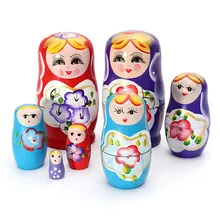 Lovely Russian Nesting Matryoshka 5 Piece Wooden Doll Set Wooden Doll Hand Painted Doll Toy
