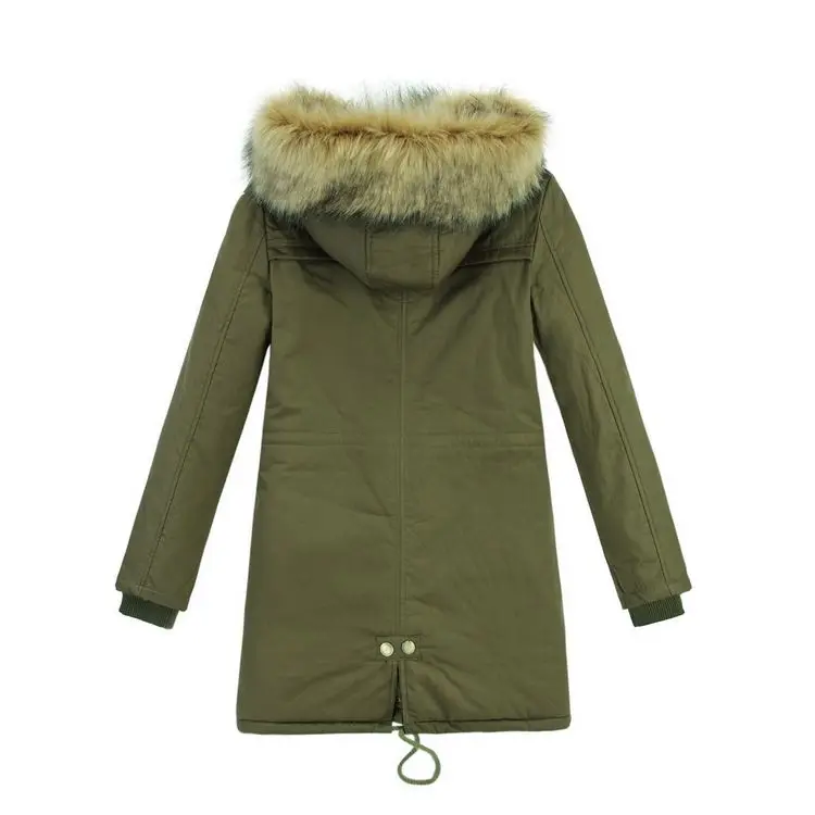 Chaud Manteau Noir 3 Femelle Solide Bonne Mince Femmes De Taille bleu Coton Rembourré Manteaux kaki Qualité Vestes Capuchon rouge À Réglage O15 2016 D'hiver Fourrure 1CUzfq