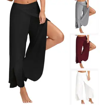 

2018 New Women Wide Leg Pants High Elastic Waist Trousers lady T008