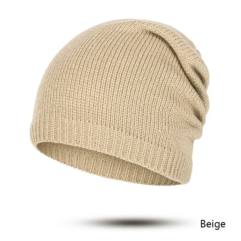 REAKIDS Skullies Beanies, детская зимняя шапка, детская шапка для девочек и мальчиков, вязаные зимние шапочки, шапка для детей, хлопковая однотонная детская шапка - Цвет: Beige