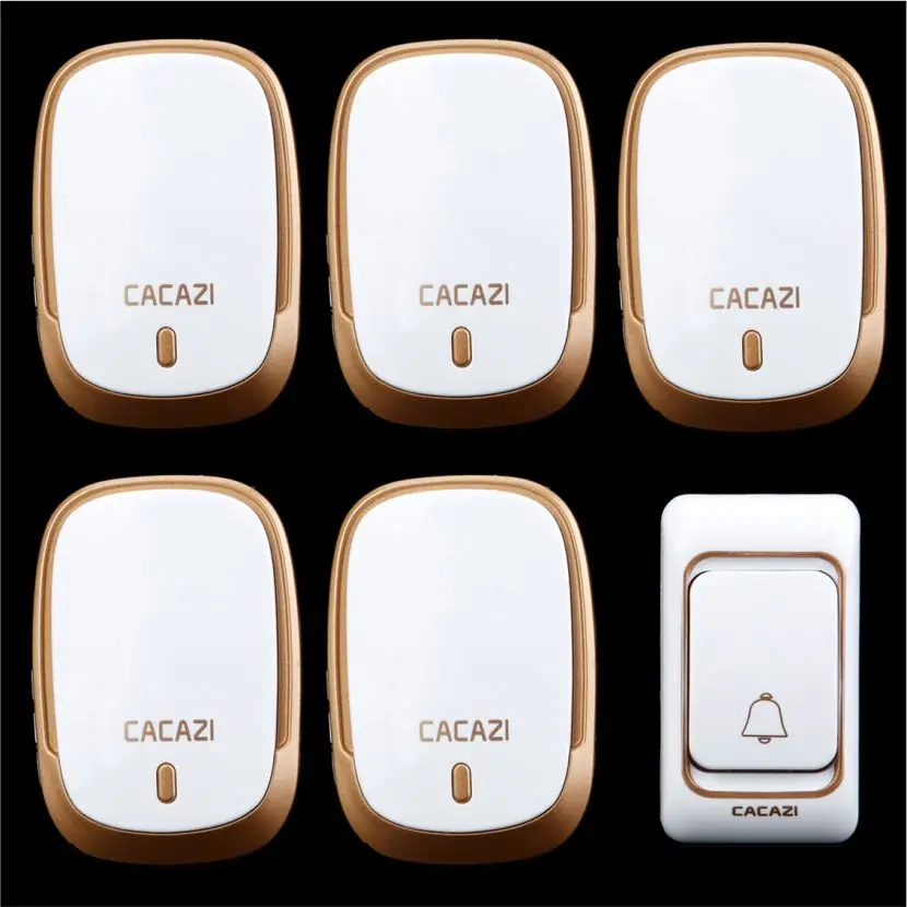 

Wireless DoorBell 1 transmitter+5 receiver home 200M remote control digital AC 110-220V Wireless doorchime with 36 Chimes