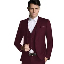 Пиджак мужской костюм с блейзером брюки джентльмен Жених Свадебный мальчишник бизнес сплошные блейзеры костюмы 3 шт. Плюс Размер Набор