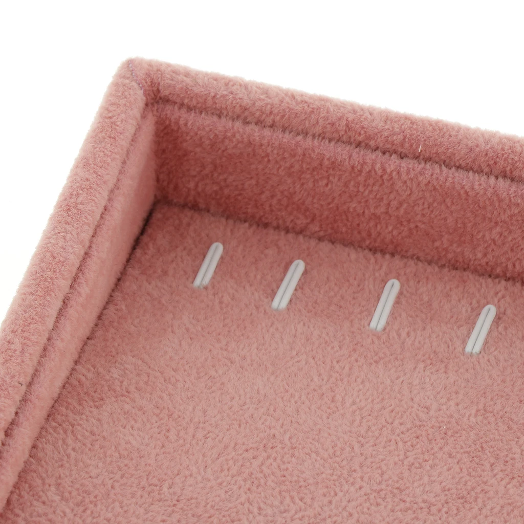 Velvet Jewelry Display Stand Tray Brooch Ring Earrings Holder Organizer Rack