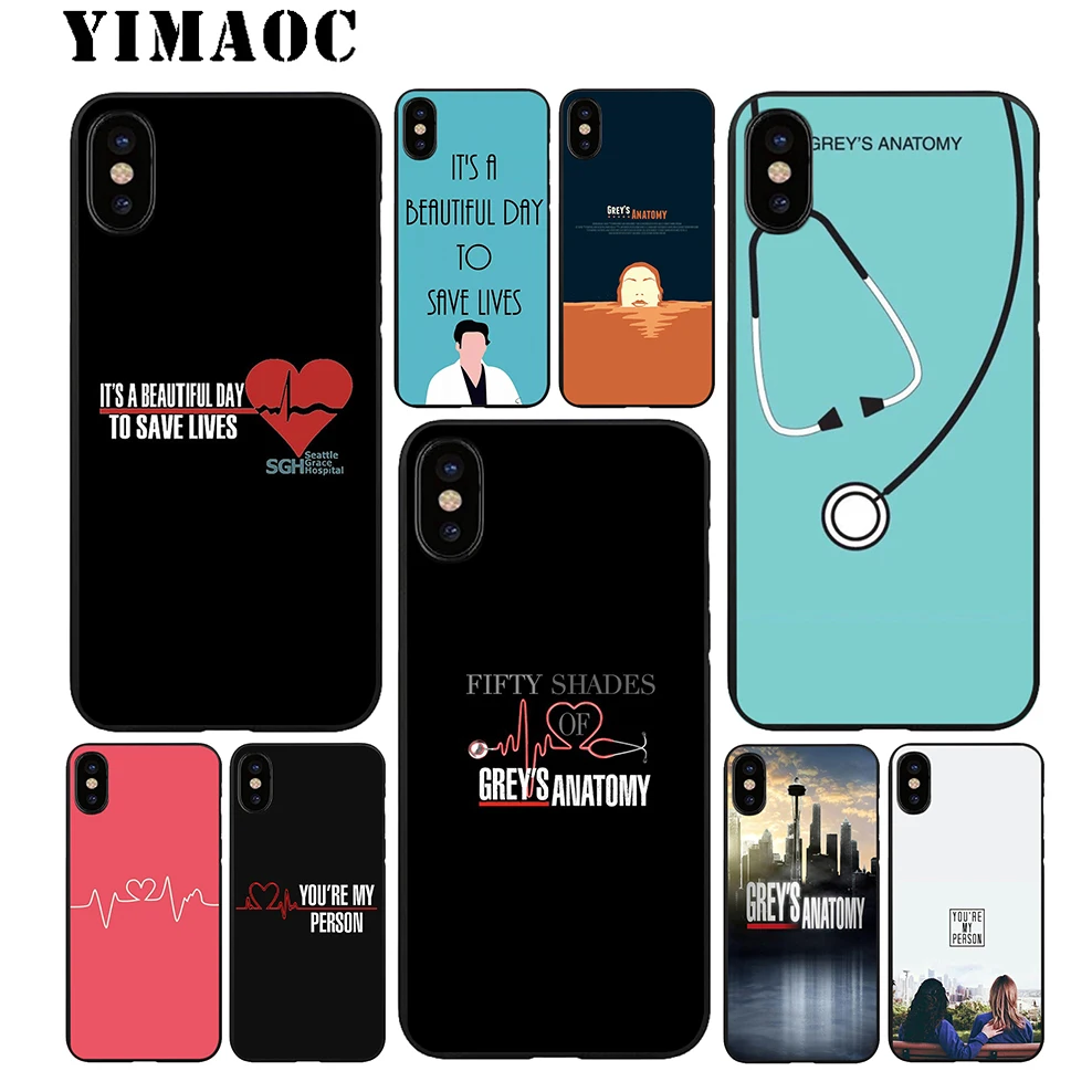 YIMAOC GREYS Anatomy Movie Мягкий ТПУ Черный силиконовый чехол для iPhone X или 10 8 7 6 6S Plus 5 5S SE Xr Xs