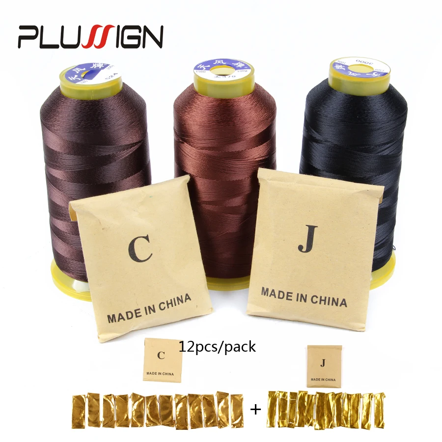 Bulk Hair Weaving Thread and Needles 1 Roll 2000 Meters Nylon Thread
