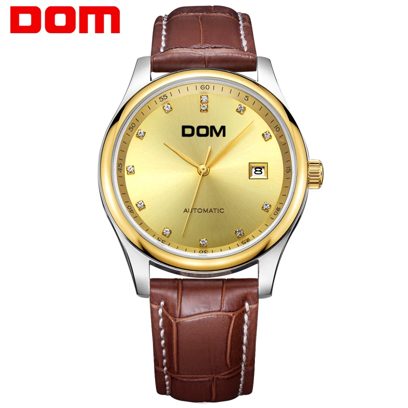 

DOM Mechanical Woman Watches Top Brand Luxury Ladies Wristwatch Casual Leather Quartz Clock Female Waterproof Watch G-95GL-9M