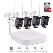 1080P 8CH NVR Wireless CCTV System 1TB HDD Outdoor Weatherproof 2MP 4 Security IP Cameras PIR Sensor Surveillance Kit Tonton