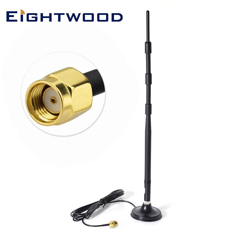 Eightwood 2,4 GHz 9dBi Omni WiFi антенна с RP-SMA разъемом совместима с F5D8235 Rincuv4 N300 N450 N600 Беспроводная LAN Карта AP