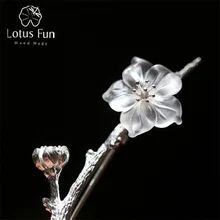 Lotus Fun 925 пробы Серебряный Цветок Цветочные заколки кристаллы и броши для женщин роскошный воротник нагрудные значки Броши Свадебные украшения