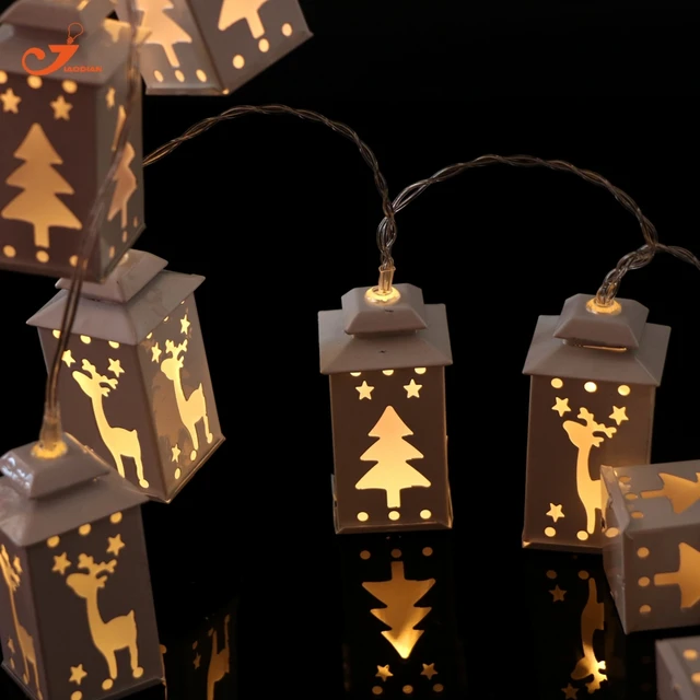 White Lantern Light Matel Tree Deer Fairy Lights String Holiday White Lantern Light Matel Tree Deer Fairy Lights String Holiday Lighting Christmas Led Room Decoration Lamp Party Patio Decor