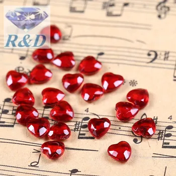 

2000pcs/lot 6mm Acrylic Dark Red Hearts Shape Confetti With Tip Back For Wedding / Valentines Table favor Heart confetti