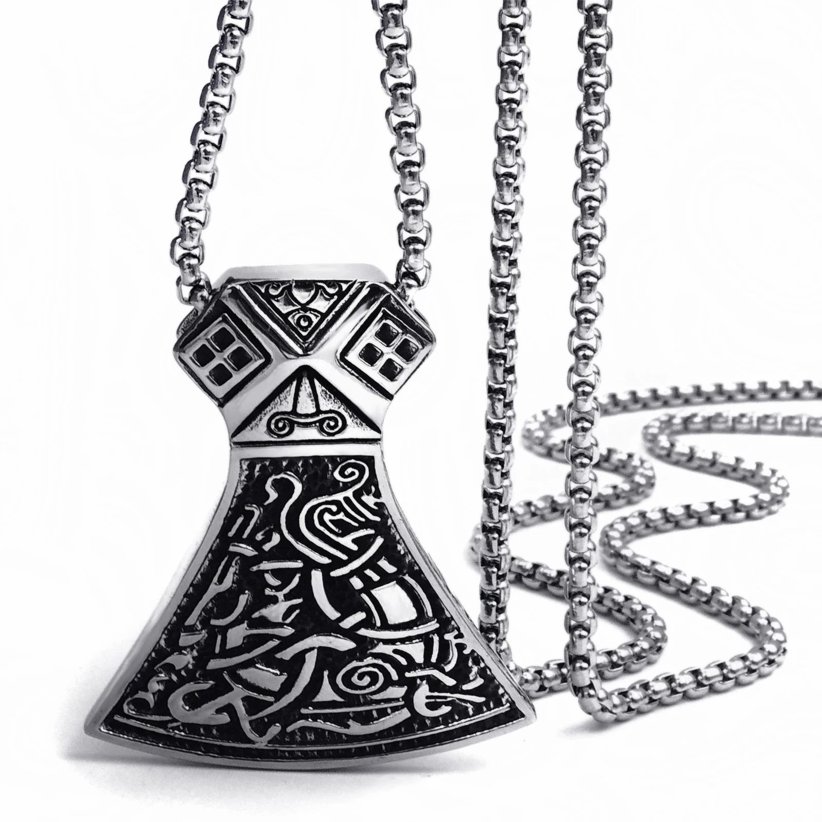 Кулон Мужской из нержавеющей стали с цепочкой 18 28 дюймов|f pendant|hammered silver pendantmjolnir
