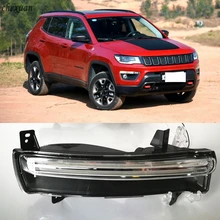 CSCSNL 1 комплект для Jeep Compass светодиодный DRL Дневной ходовой светильник Дневной светильник с желтым сигналом поворота автомобиля-Стайлинг