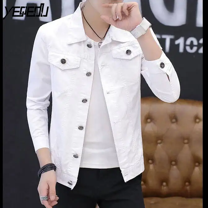 #7404 2019 Spring Windbreaker Casual Slim Denim Jacket Men Jeans Jacket Short White/Black/Red Coat Streetwear Bomber Jacket #7404 2019 Spring Windbreaker Casual Slim Denim Jacket Men Jeans Jacket Short White/Black/Red Coat Streetwear Bomber Jacket