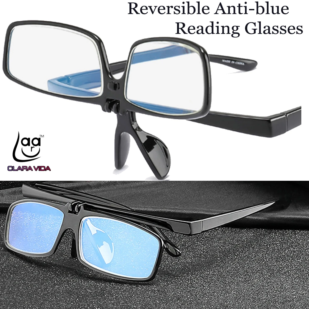 Clara Vida Флип вверх и вниз видеть рядом и далеко анти-blu для мужчин и женщин очки для чтения+ 1+ 1,5+ 2+ 2,5+ 3+ 3,5