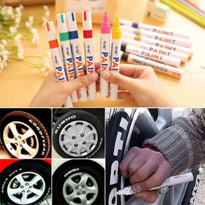 12 цветов водонепроницаемые автомобильные шины протектор CD металлический маркер с перманентной краской Graffti жирный маркер Macador Caneta канцелярские товары