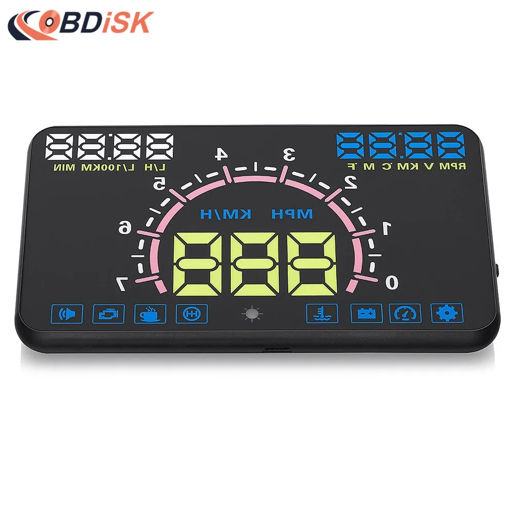 

Hotsell E350 Auto Car 5.8 Inch HUD Head Up Display OBDII Interface Engine Fault Alarm Dynamic Speed