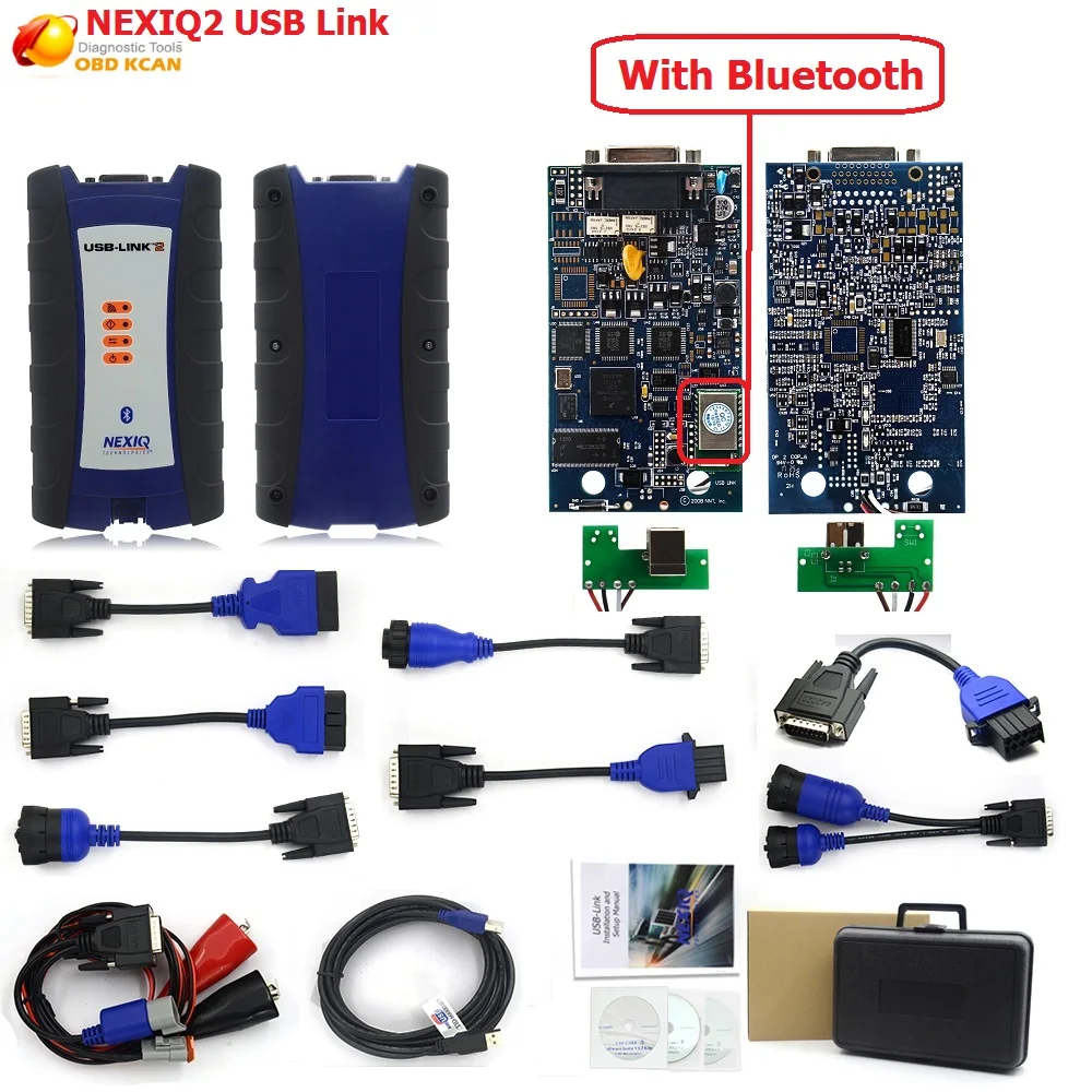 

DHL NEXIQ 2 USB Link Diesel Truck Diagnostic Tool NEXIQ2 With Bluetooth With Plastic Box for Heavy Duty Truck Better Than DPA5