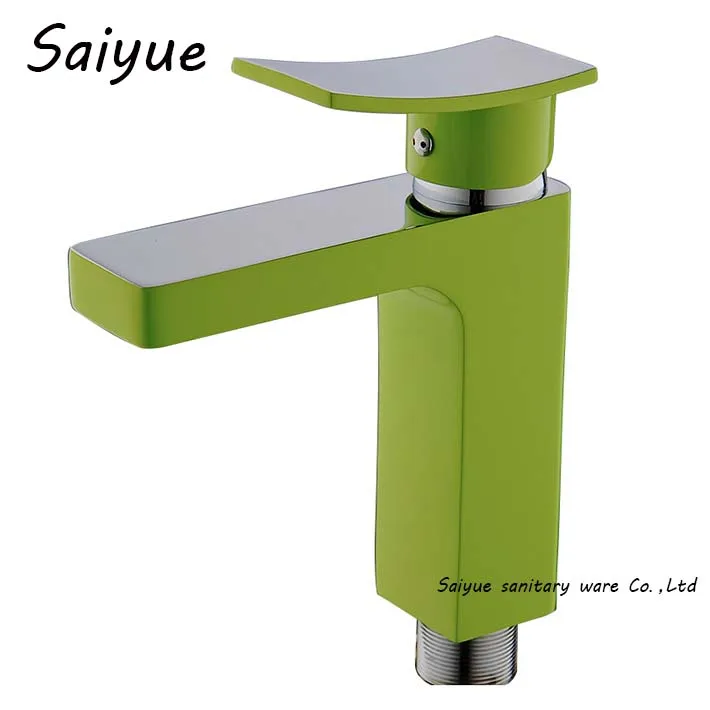 Charming Green Painting Deck Mounted Bathroom Sinks Faucet Grifo Mixer