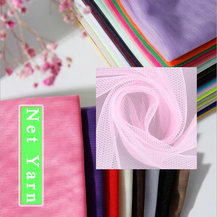 

1M*1.6M Soft six Hexagonal Net Yarn Encryption Gauze Polyester Mesh Tulle Fabric DIY Sewing Tutu Party Wedding Dress Patchwork