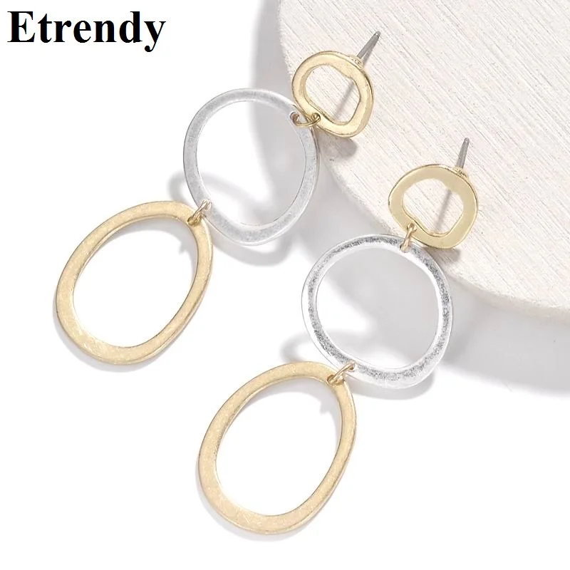 

Hollow Out Geometric Drop Dangle Earrings For Women Big New Fashion Jewelry Statement Earrings Accessories 2018 Mixed Color